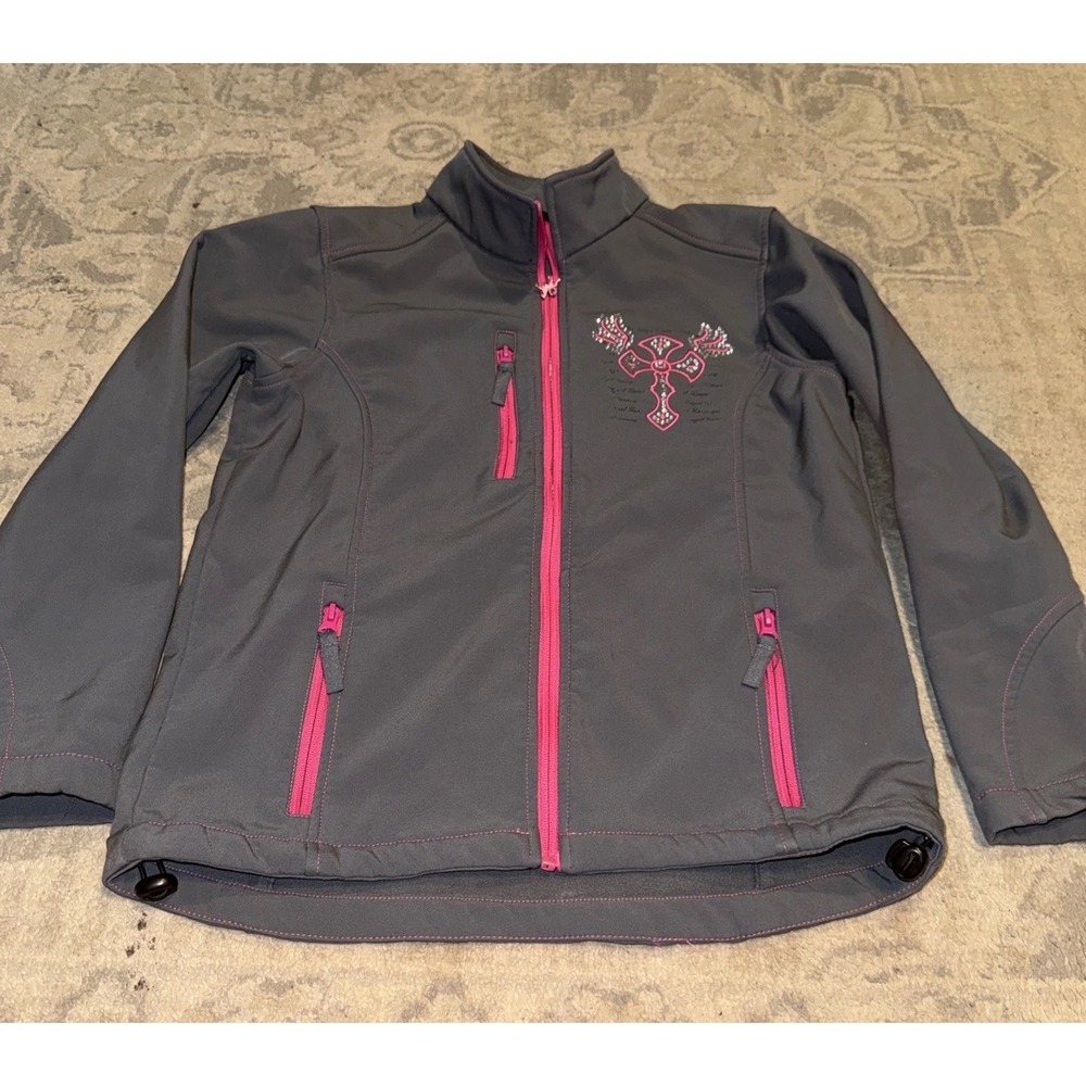 Cowgirl Hardware Jacket Youth Girls Sz XL X-large Gray Bling - Picture 1 of 7